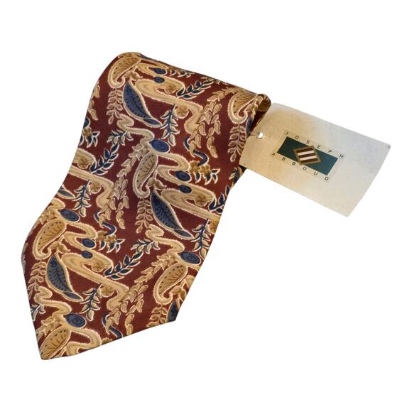 Joseph Abboud 100% Silk Mens Necktie Paisley Print 55.5" x 3.75" Made in USA NWT - Picture 1 of 6